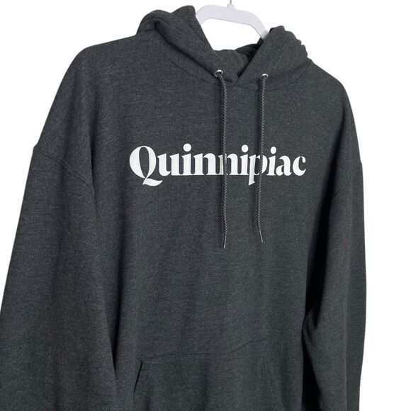 Quinnipiac Hoodie Sweatshirt Mens XL Gray Pullover Champion University Oversized - Picture 4 of 9